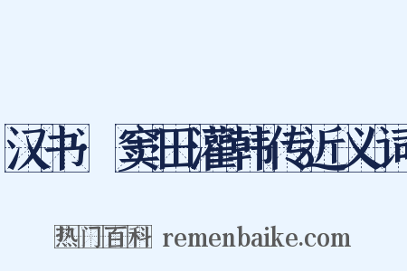 汉书·窦田灌韩传近义词是什么意思的图片